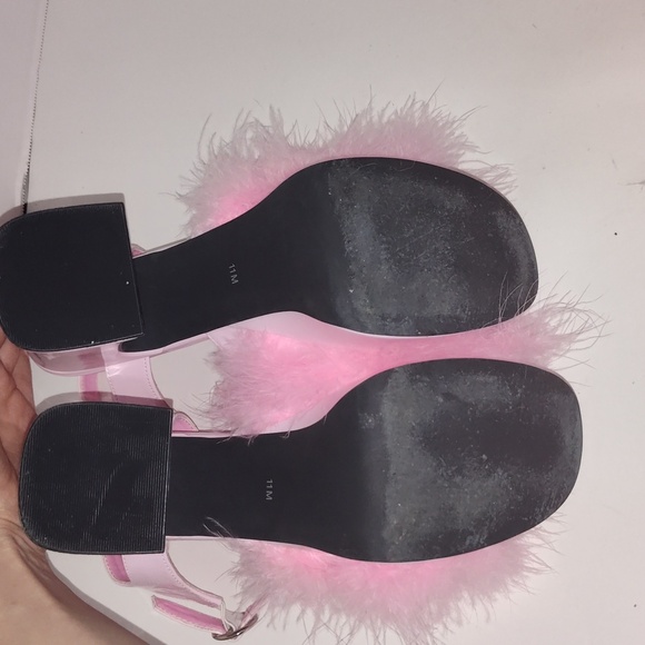 Sugar Thrillz Blushin N Crushin Malabou Heels Size 11 Pink Feathers - Picture 6 of 8
